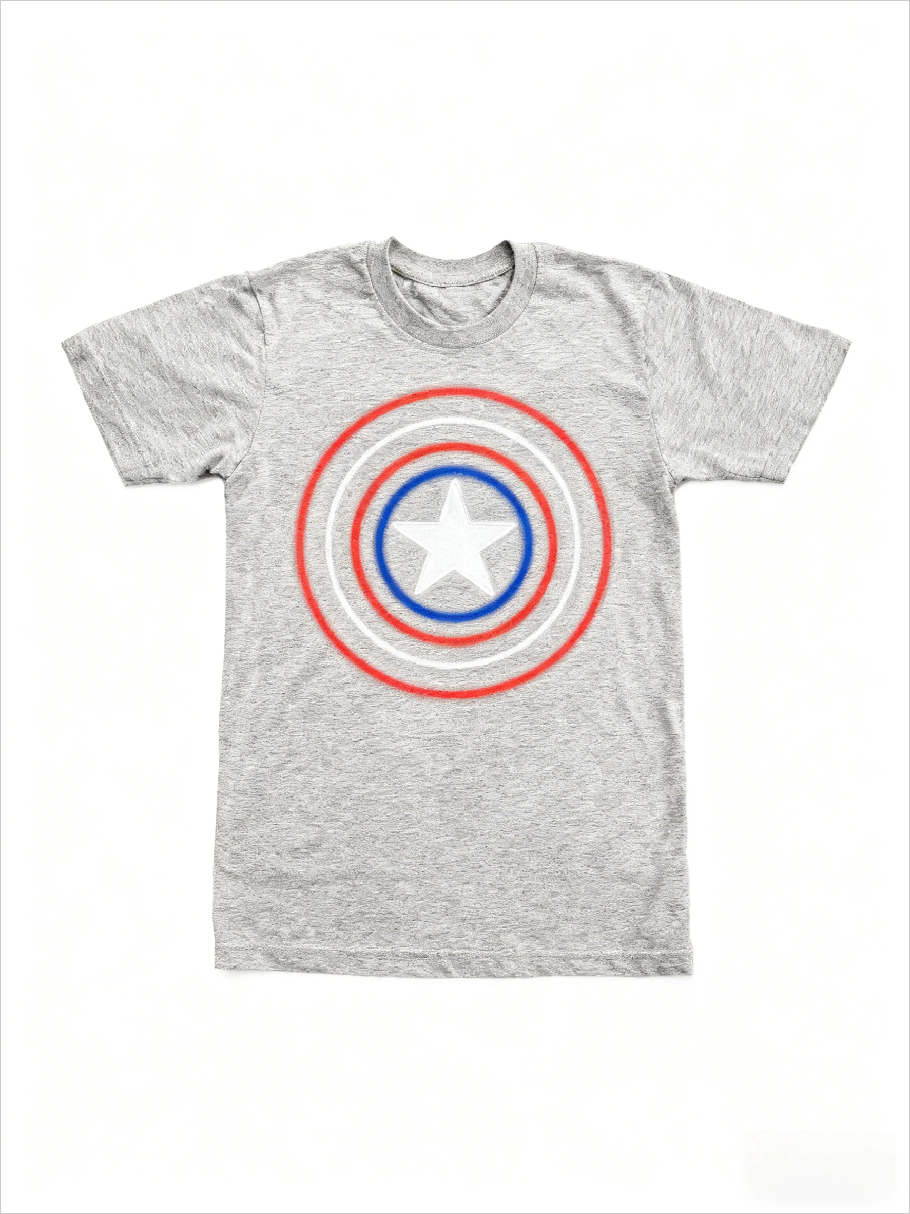 مارفل حقيقية 2026 جديد مارفل كابتن أمريكا شيلد النيون طباعة الرجال والنساء قصيرة الأكمام فضفاضة تي شيرت غير رسمي #4