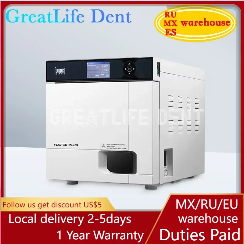 GreatLife Dent Class B FOSTER PLUS 18L 23L Dental Surgical Autoclave Steam Sterilizer Dezynfekcja Szafka