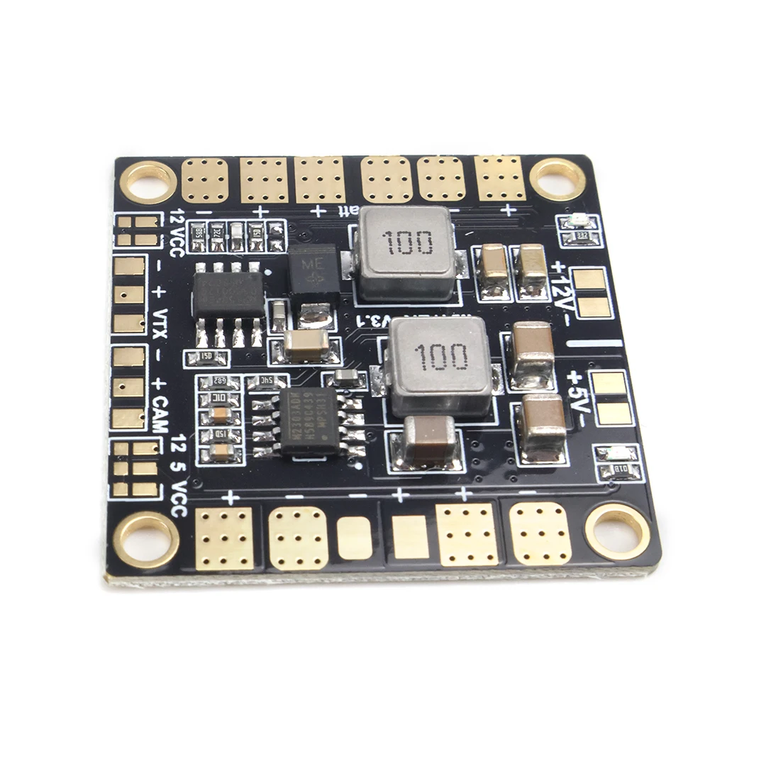 Matek Systems Mini POWER HUB PDB W/ 5V &12V BEC for FPV Drone Quadcopter, 3-6S LiPo Battery, 4-in-1 ESC Power Distribution Board