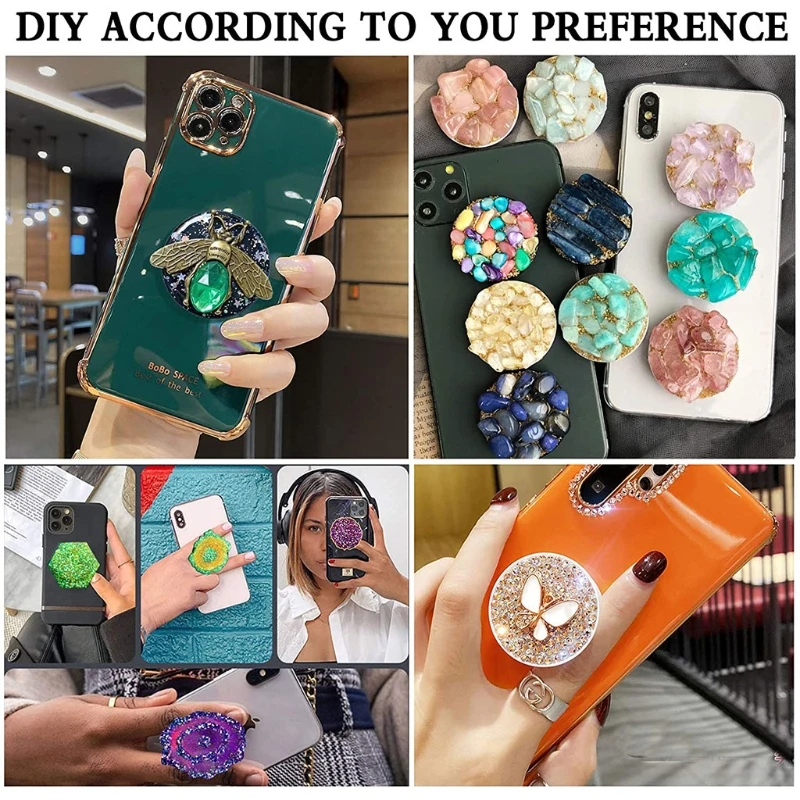 Y1UB Phone Grip Mold Epoxy Resin On Top 15 Cavity Silicone Irregular Round Molds