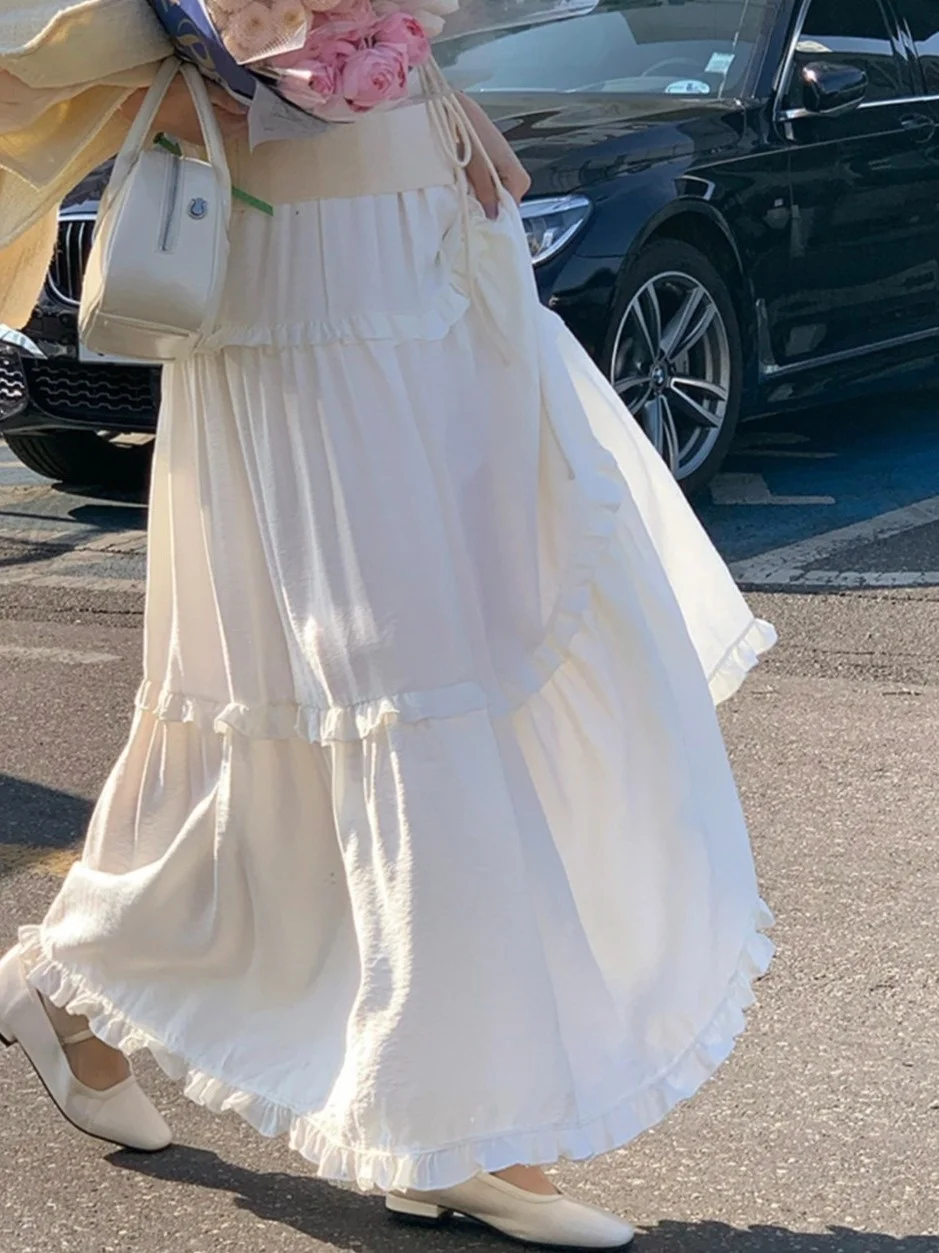 

Gentle High Waist Midi Skirt Women's Cake Sle f-length Spring 2025 Faionable Versatile Long Skirt Dongda Gate New Arrival