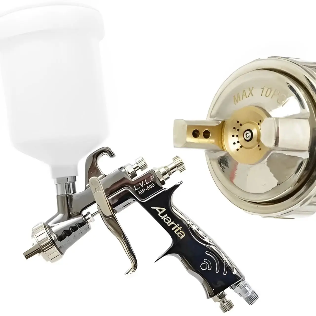 For for MP-500 Pneumatic Spray Gun with 1. m Nozzle and 600ml Cup LVLP Model 3-Year Warranty
