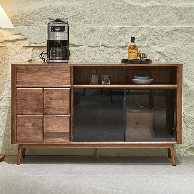 

Северная Америка, черный ореховый деревянный сервант, настенное хранилище для гостиной, домашний шкаф для хранения чая