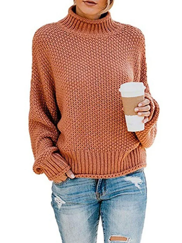 เสื้อสเวตเตอร์ลำลองทรงหลวมสีสันสดใส ผ้าโพลีเอสเตอร์ สำหรับฤดูหนาว แขนยาว ความยาวปกติ