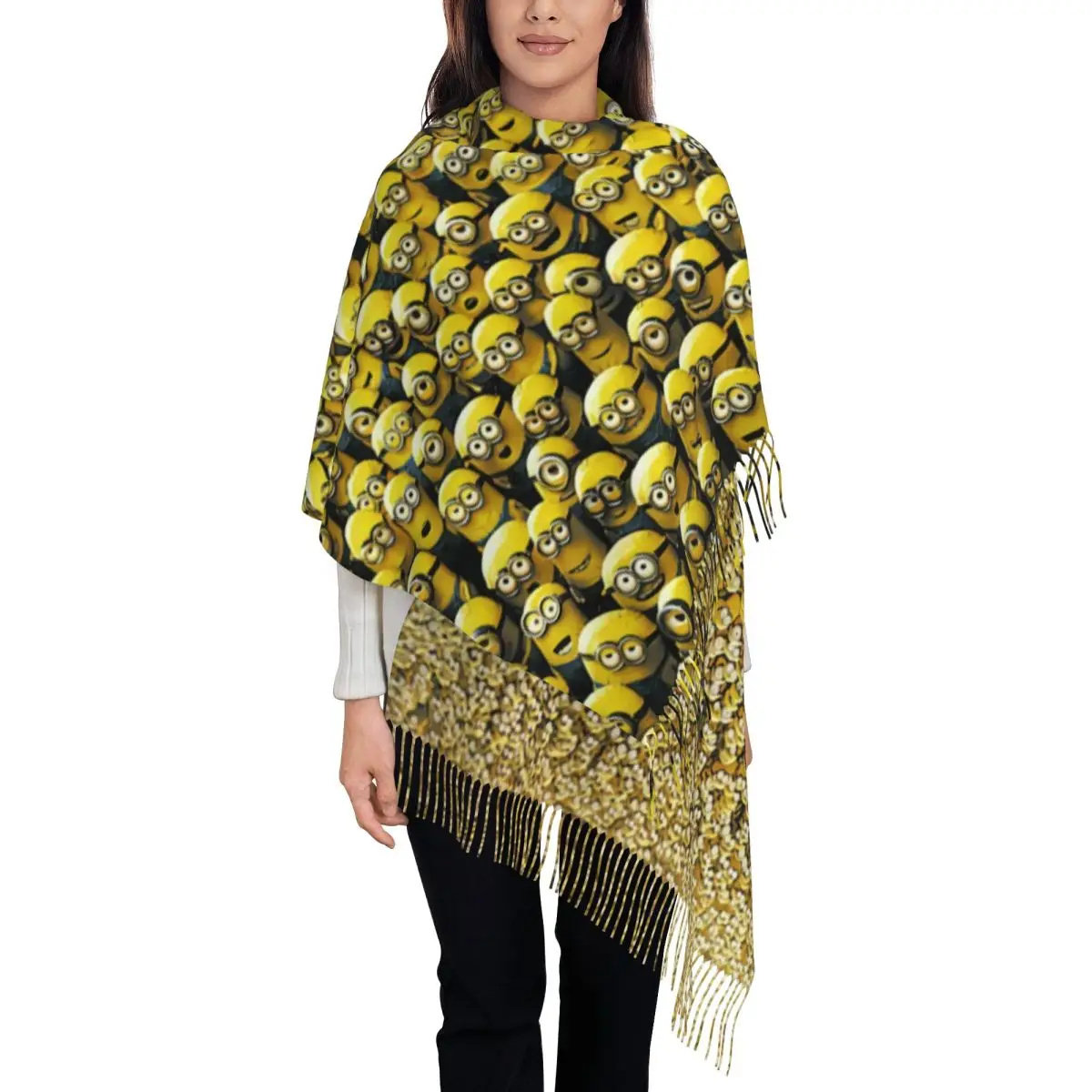 

Шарф с рисунком аниме M-Minions на заказ, женские и мужские зимние теплые шарфы, шали, накидки