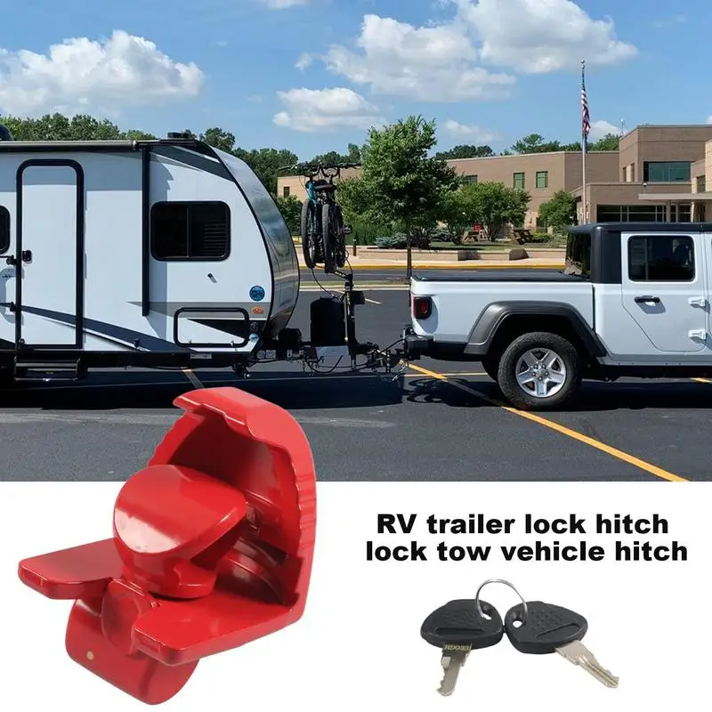 Adjustable RV Trailer Lock Hook Travel Trailer Hitch Locks With Keys RV Trailer Lock Set RV Accessories For Trailer Protection