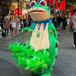 Glowing Inflatable Green Bouncing Frog Toad Ballon Jungle Animal Toy Funny Kids Party Gift Birthday Wedding Decoration