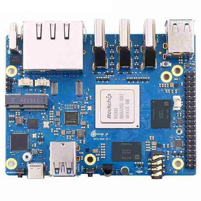 AT87-For Orange Peel 5 Plus 16GBRAM 256GB Emmc Module RK3588 Octa-Core Support 8K Video 2.5G WiFi6 Module Accessories US Plug