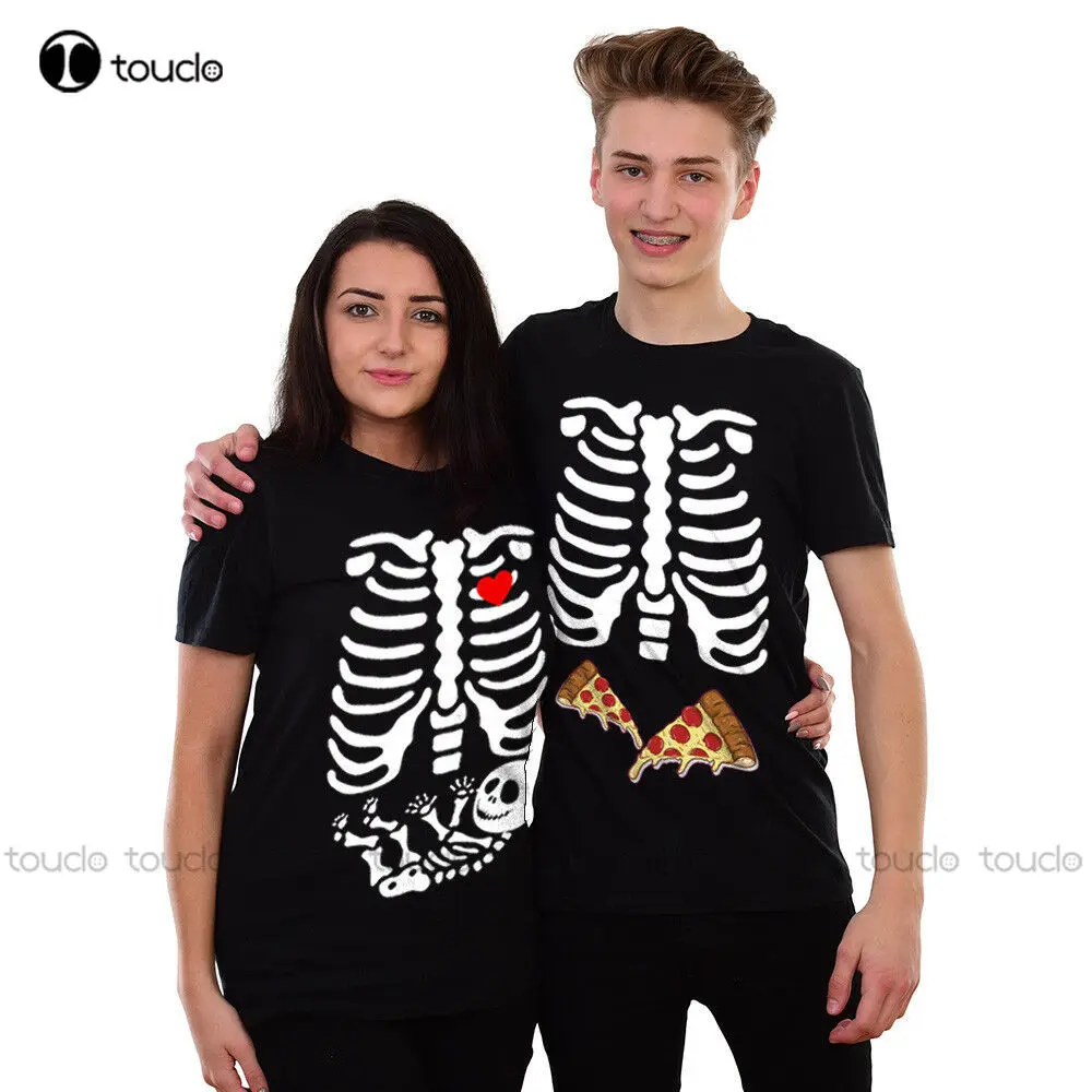 Maternity Baby Skeleton Halloween T Shirt Top Bones Funny Scary Pregnant Tee Shirts Mens Custom Aldult Teen Unisex Xs-5Xl