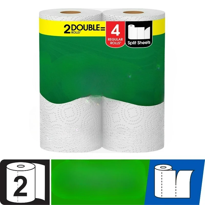 Ultra Strong Paper Towels, White, 2 Double Rolls