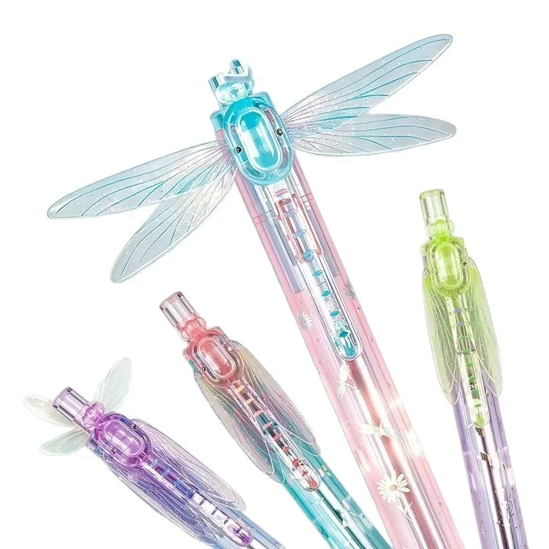 Fairy Wing Pen for Girl Women Cute Creative Dragonfly Wing Gel Pen Black Ink Smooth Fast-drying Pen School Class Party Gift