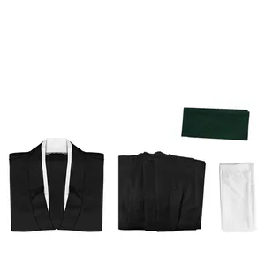 Anime bleach hitsugaya toushirou cosplay traje milenar guerra de sangue arco capitão da 10th divisão preto uniforme cachecol 12 principais vendas capitão yami - №5