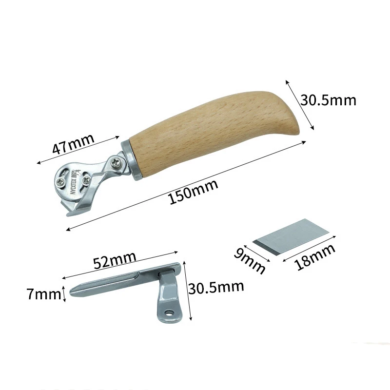 Leather Trimming Knife Cutting Handmade DIY Leather Making Tool Straight Arc Edge Trimming Hand Tool Knife