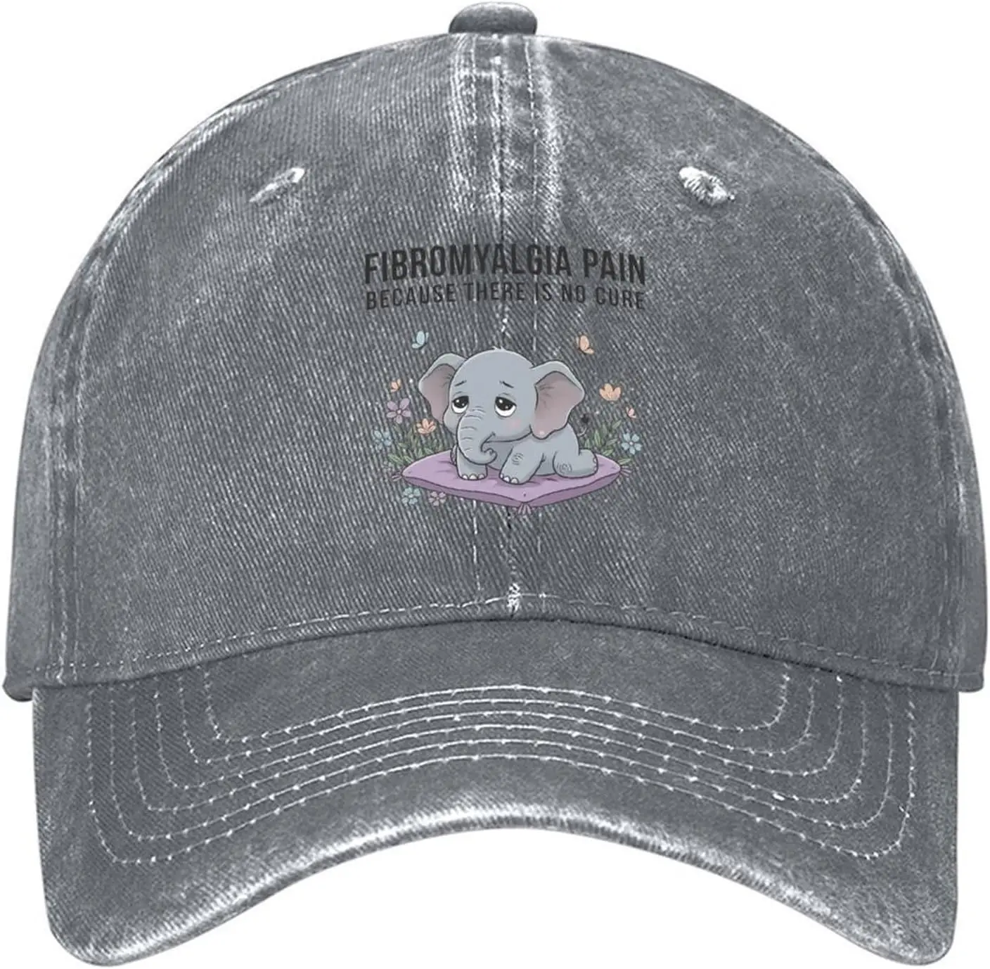 

Бейсбольная кепка с рисунком слона Fibromyalgia, регулируемая повседневная шляпа из полиэстера