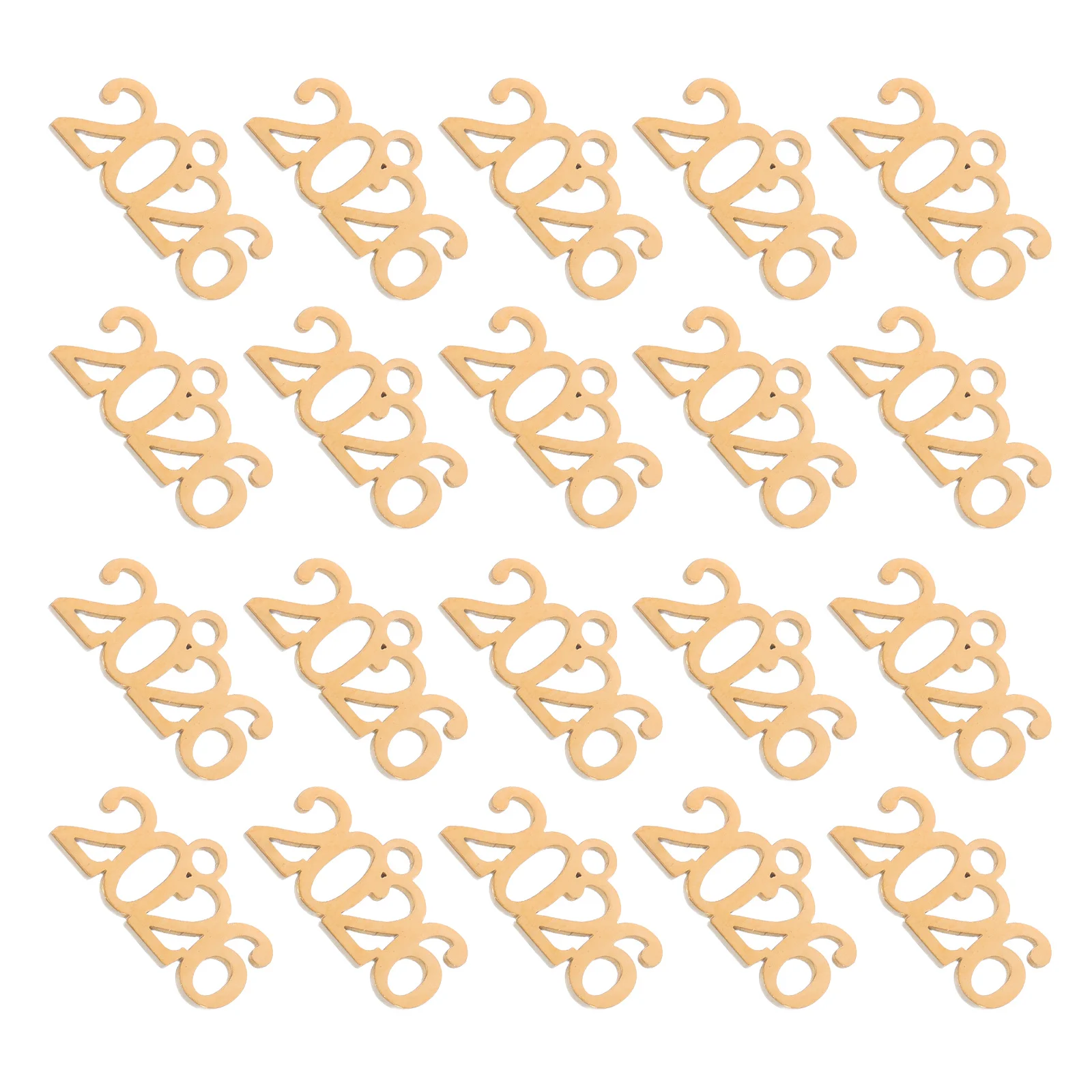 20 Stück 2026 Quaste Charm Anhänger Edelstahl Abschlusskappe Jahreszahl Diy Schmuckherstellung Handwerk Schlüsselanhänger Halskette Set Metall