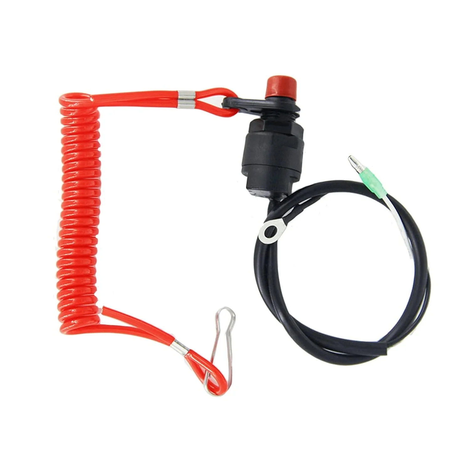 Boat Outboard Switch Engine Motor Lanyard Kill Urgent Stop Button Safety Connector Cord Compatible for Yamaha Suzuki Honda