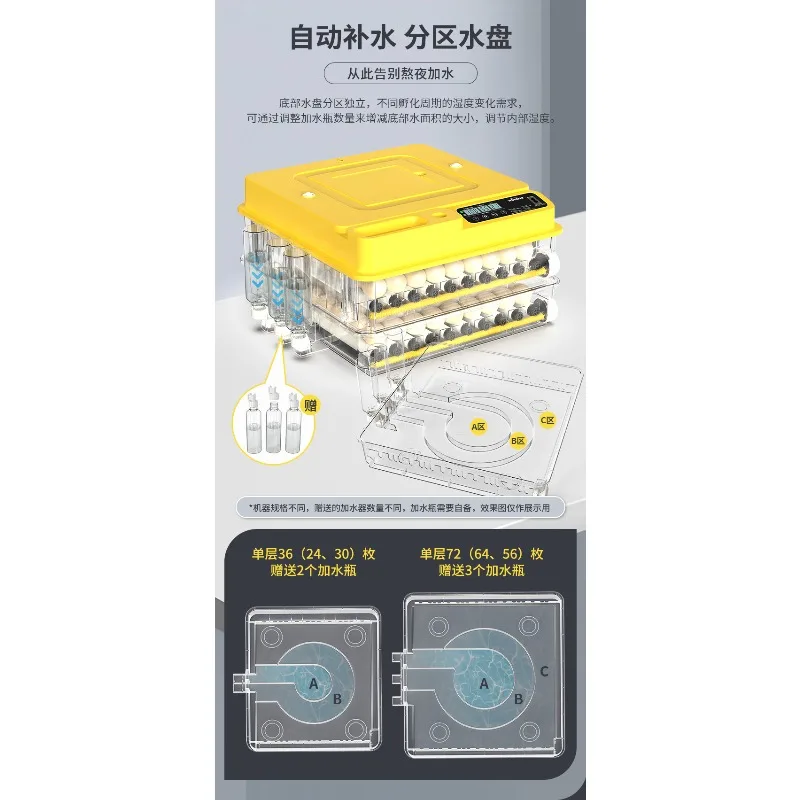 Egg Incubator Fully Automatic Intelligent Hatching Machine With Temperature Control Humidity Display Auto Turning For 24 To
