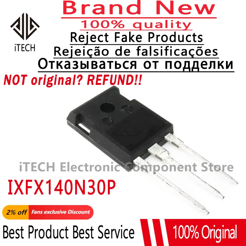 

10pcs IXFX140N30P IXFX140N30 140N30 TO-247 140A 300V Transistor N-Channel Power MOSFT IGBT New Original