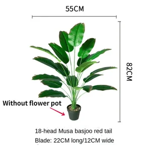 Künstliche Pflanzen zur Dekoration, künstliche Blätter, große gefälschte Bananenblätter, Garten, Haus, Wohnzimmer, Dekoration im Freien 10 Hauptriebendekoration - №7