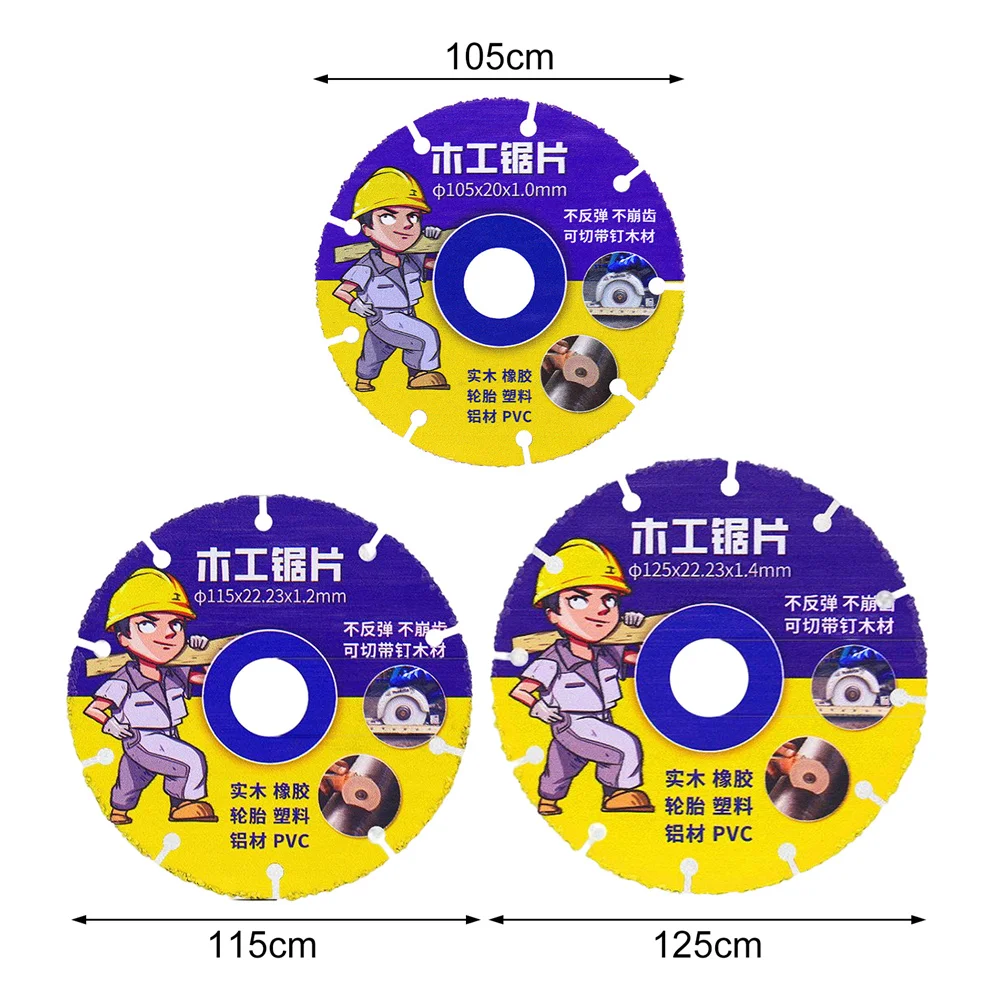 Imagem -06 - Circular Saw Blade Roda Discos para Corte de Madeira Carbide Cutting Disc Woodworking Saw Blade 105 mm 110 mm 115 mm 125 mm