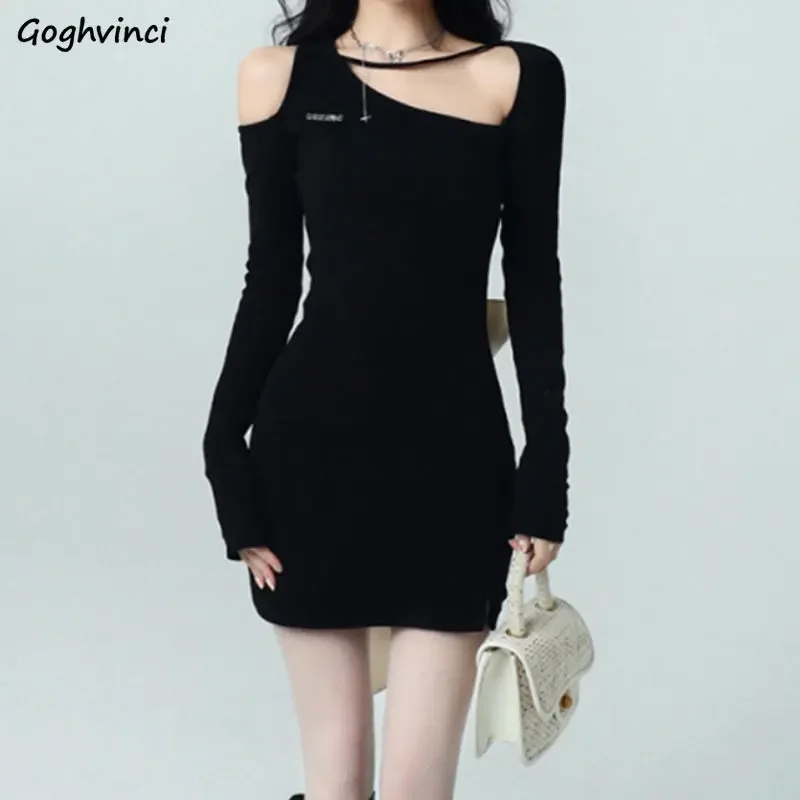 Long-sleeve Mini Dress Women Slim Sexy Ulzzang Style Streetwear Chic Backless Designed Fashion Spring Vestidos Party Schoolgirls