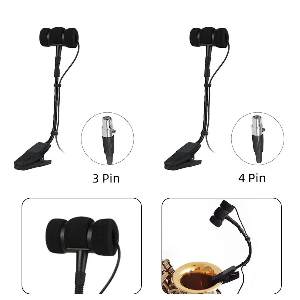 1 Set 3 Pin 4 Pin Wired Saxophone Microphone Holder Professional Mic Mount Stand Microphone Mini Shock Mount Holder Accessories