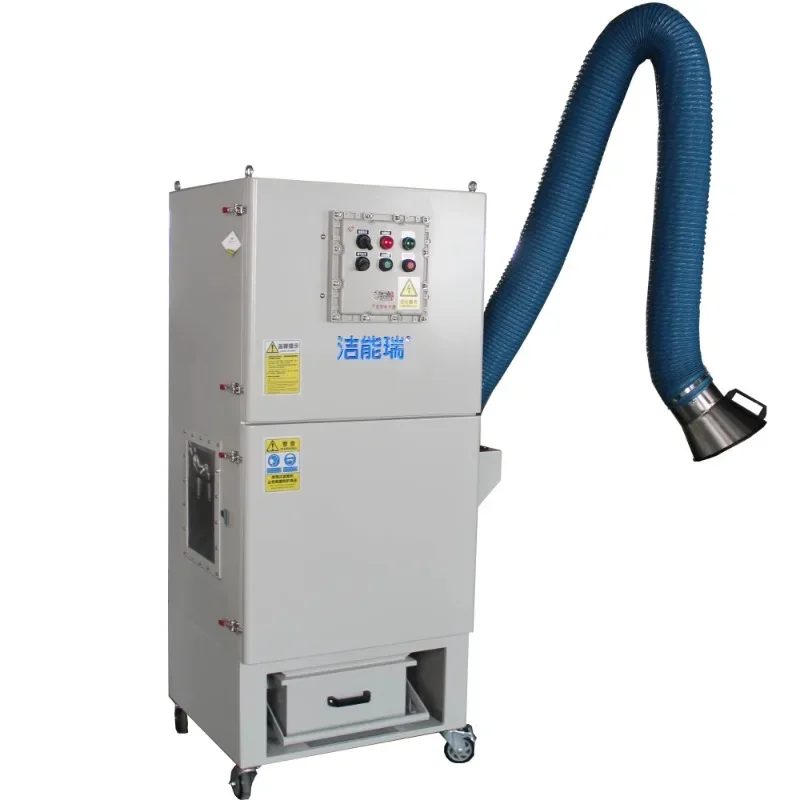 Pulse jet cleaning dust collector system and food processing woodworking dust collector