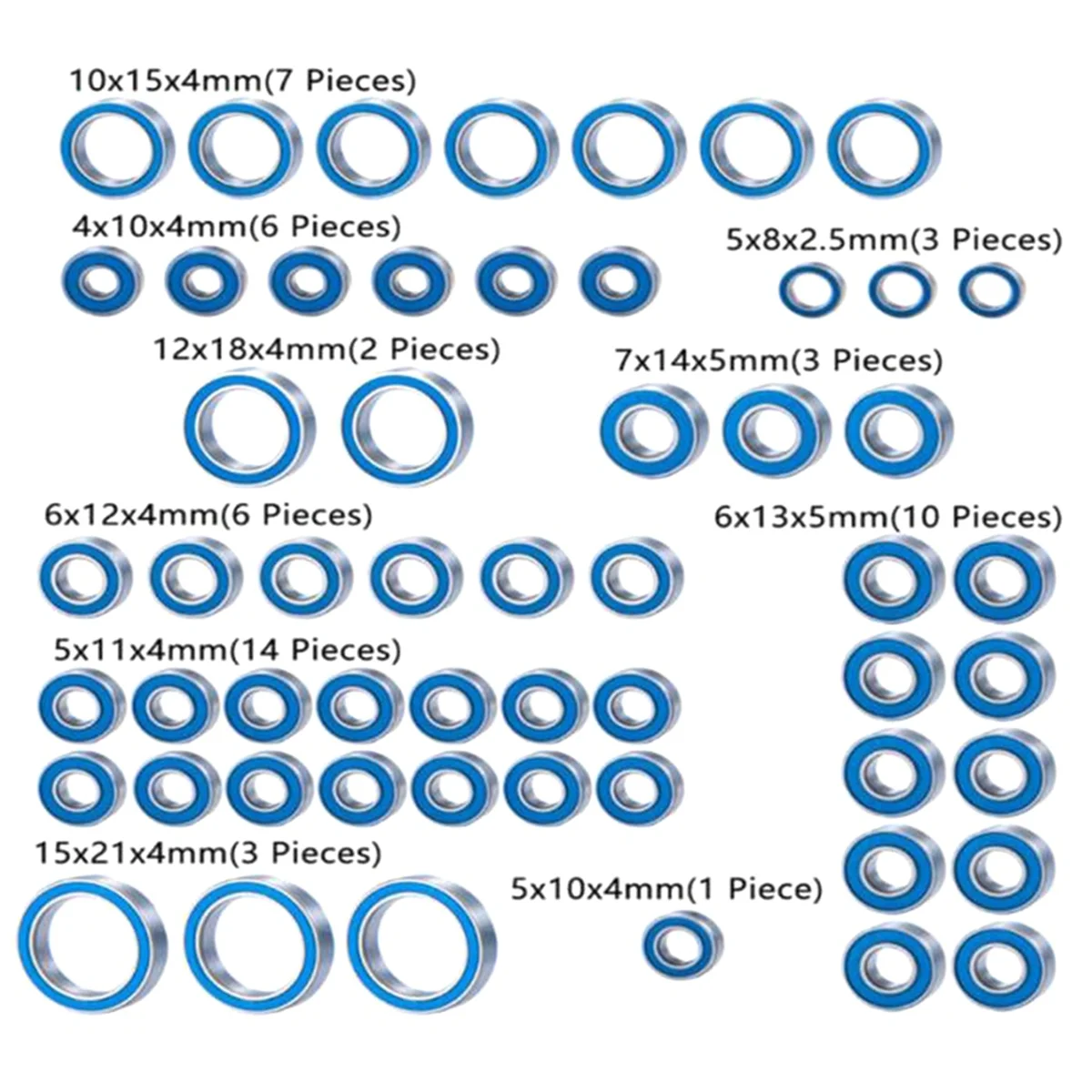 55PCS Rubber Kogellager Kit voor 1/10 Traxxas-TRX6 RC Auto Upgrades Onderdelen Accessoires