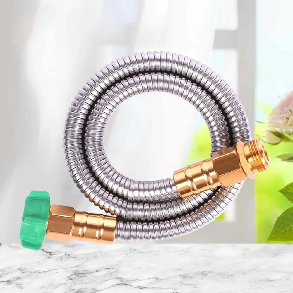 

2026 Strong 5FT Stainless Steel Garden Hose Versatile Leak-Proof Water Pipe Extender For Gardening Watering Car Washing