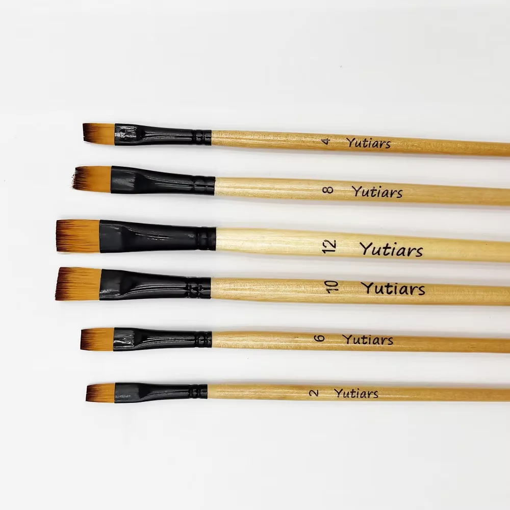 Yutiars Professional Artist Paint Brush Set - 6 PCS, Nylon Bristles for Watercolor, Acrylic, Oil Painting, Crafts & Face Body image 6