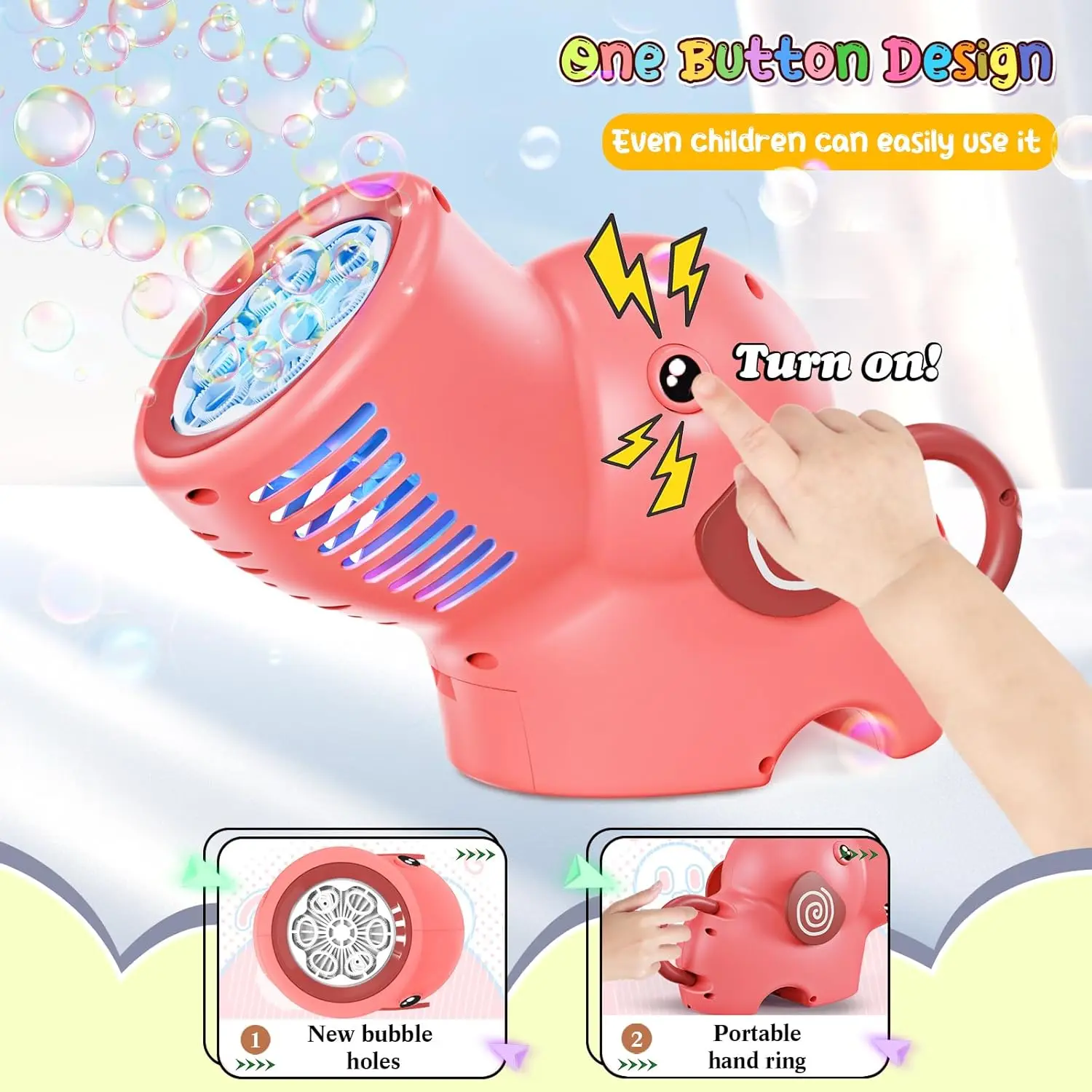 Handheld Light Bubble Gun Olifant Mini Elektrische kinderzeepbelmachine Party Outdoor Speelgoed voor kinderen Kid Boy Girl Gift