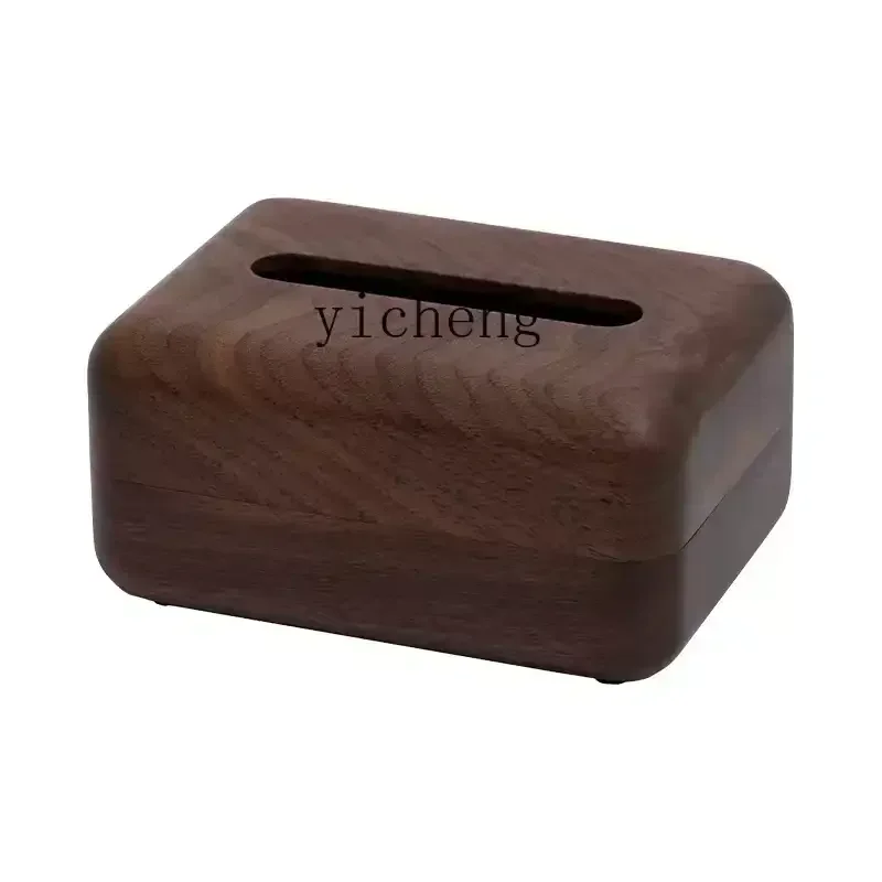 

solid wood tissue box desktop storage Chinese living room high-end hotel whole wood drawing box