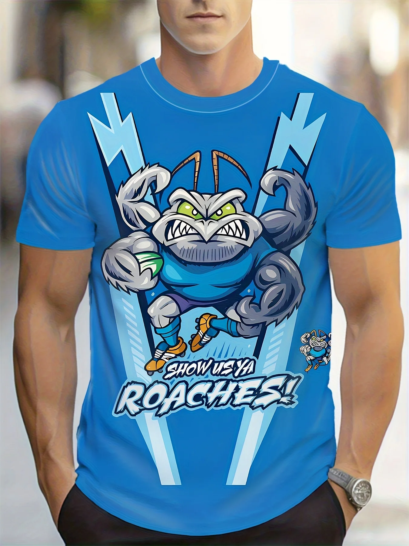 

Мужская трикотаж для регби с 3D-тараканом, высокоинтенсивная быстросохнущая ткань, дышащая прочная спортивная экипировка с короткими рукавами