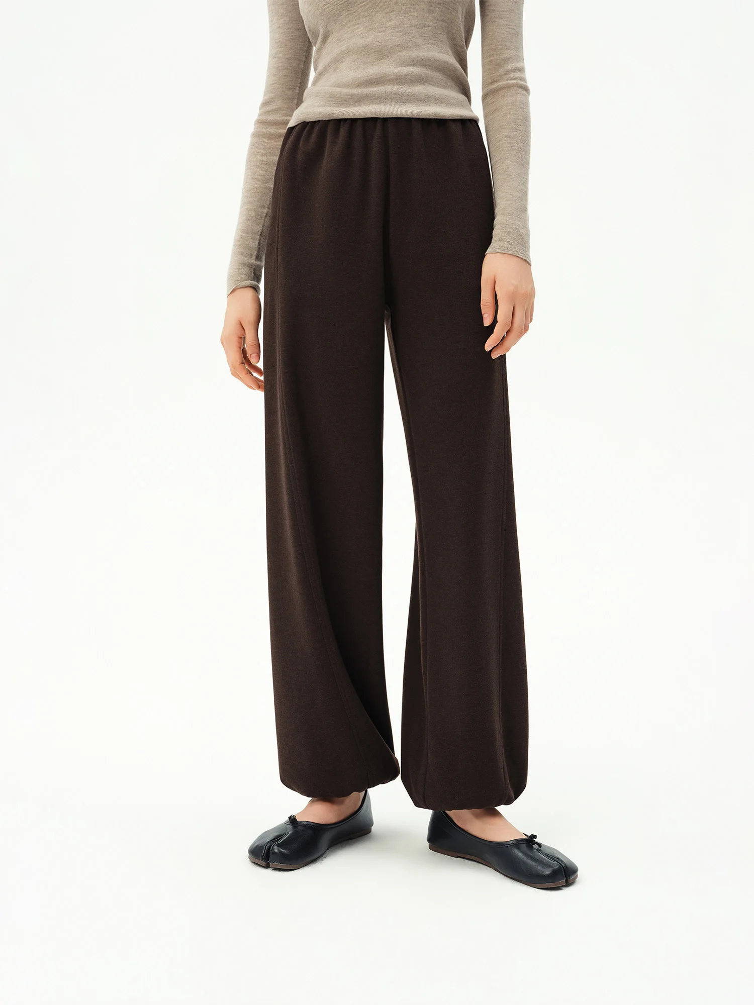 ZIQIAO 2026 Herbst Damen Lässige, bequeme Wollstrickhose mit hoher Taille und Diagonalschnitt – Schicke Freizeithose für den Alltag – Detail 24