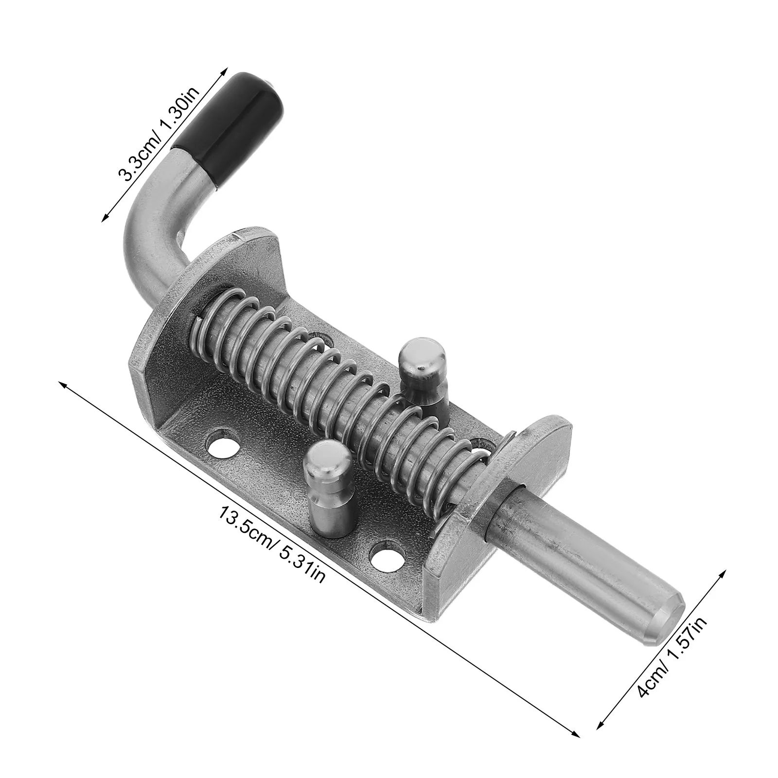 Spring Loaded Gate Latch Pin Heavy Duty Stainless Steel Barrel Bolt 5.3 Inch for Shed Doors Wood Metal Sliding Commercial