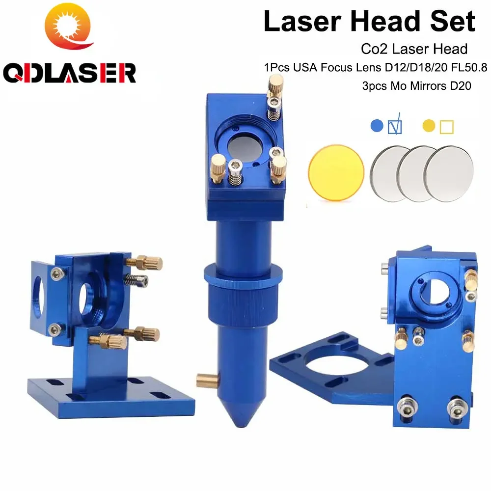 

QDLASER K Series: CO2 Laser Head Set for 2030 4060 K40 Laser Engraving Cutting Machine with Lens and Mirrors