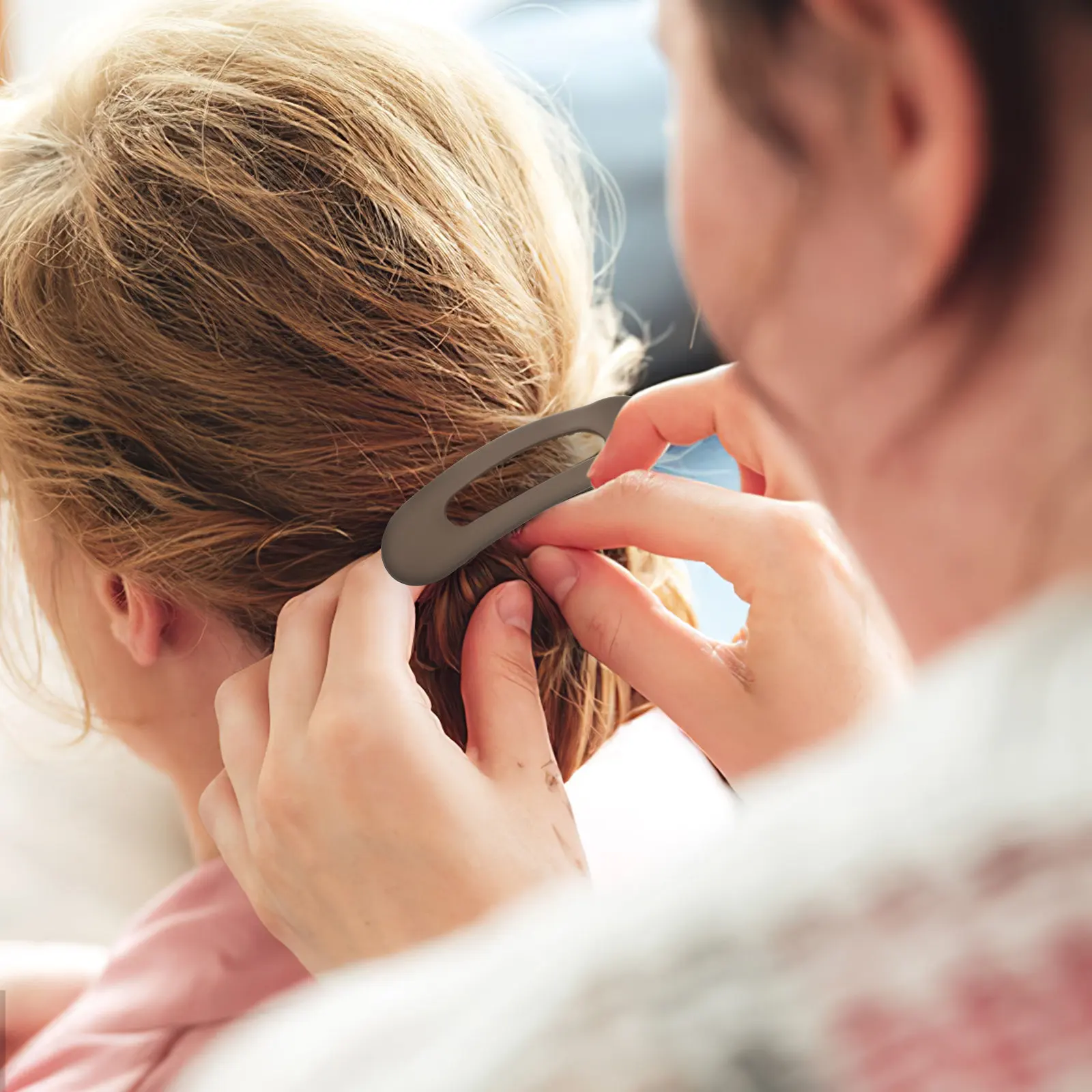 

1 Set Flower Flat Claw Clips Matte Finish Nonslip Styling Tools Sectioning Hair Accessories Decorative Floral Barrettes Side