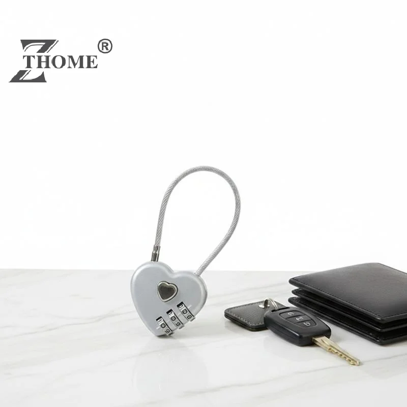 1Pcs Password Code Padlock Fashion Heart Style 3 Digit Password Combination Lock New Love Password Lock Concentric Lock Padlock
