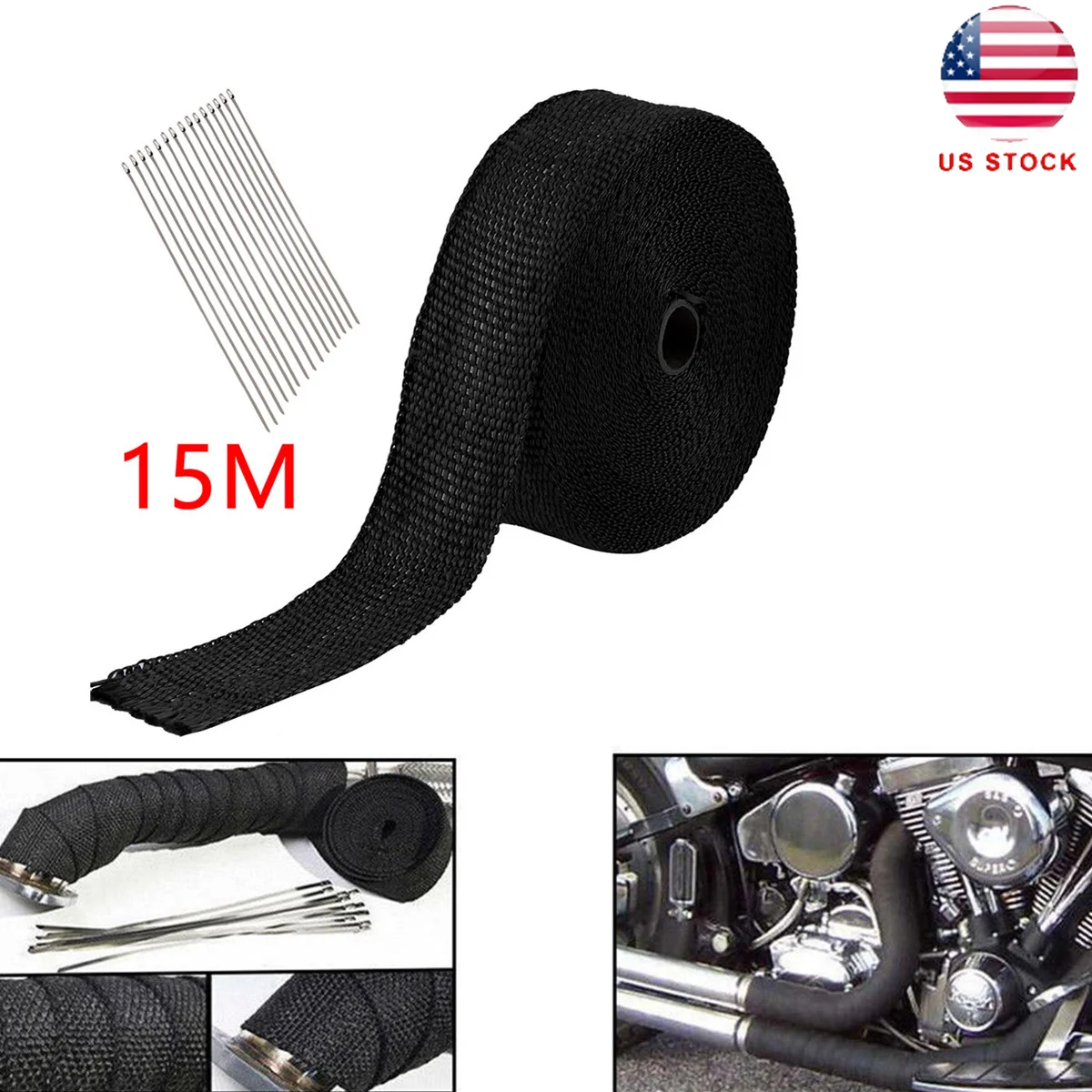 

Heat Shield Black Duct Tape Exhaust Repair Kit Tubo Escape Pasacasco Wrap Titanium