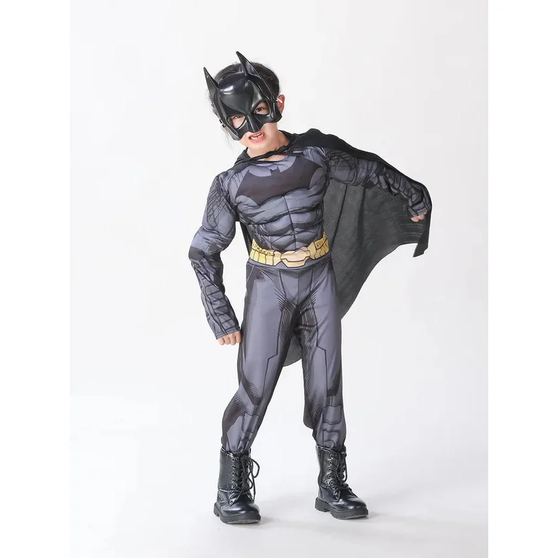 SN55Batmans Cosplay Costume Boys Girls Superhero Batma Cosplay Muscle Costumes Jumpsuit Bodysuit Mask Suit Halloween Clothes$@1w