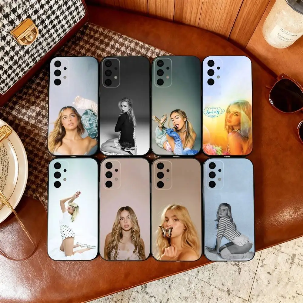 

A-Addison R-Rae Phone Case For Samsung Galaxy A73,A72,A71,A70,A53,A52,A51,Soft Silicone Black Cover