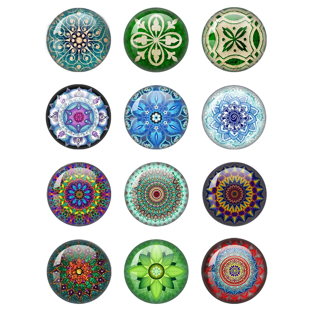 Mandala Foto Glas Cabochon 25mm/ 20mm /18mm /14mm/ 12mm /10mm Diy Handgemachte Flatback Schmuck Erkenntnisse