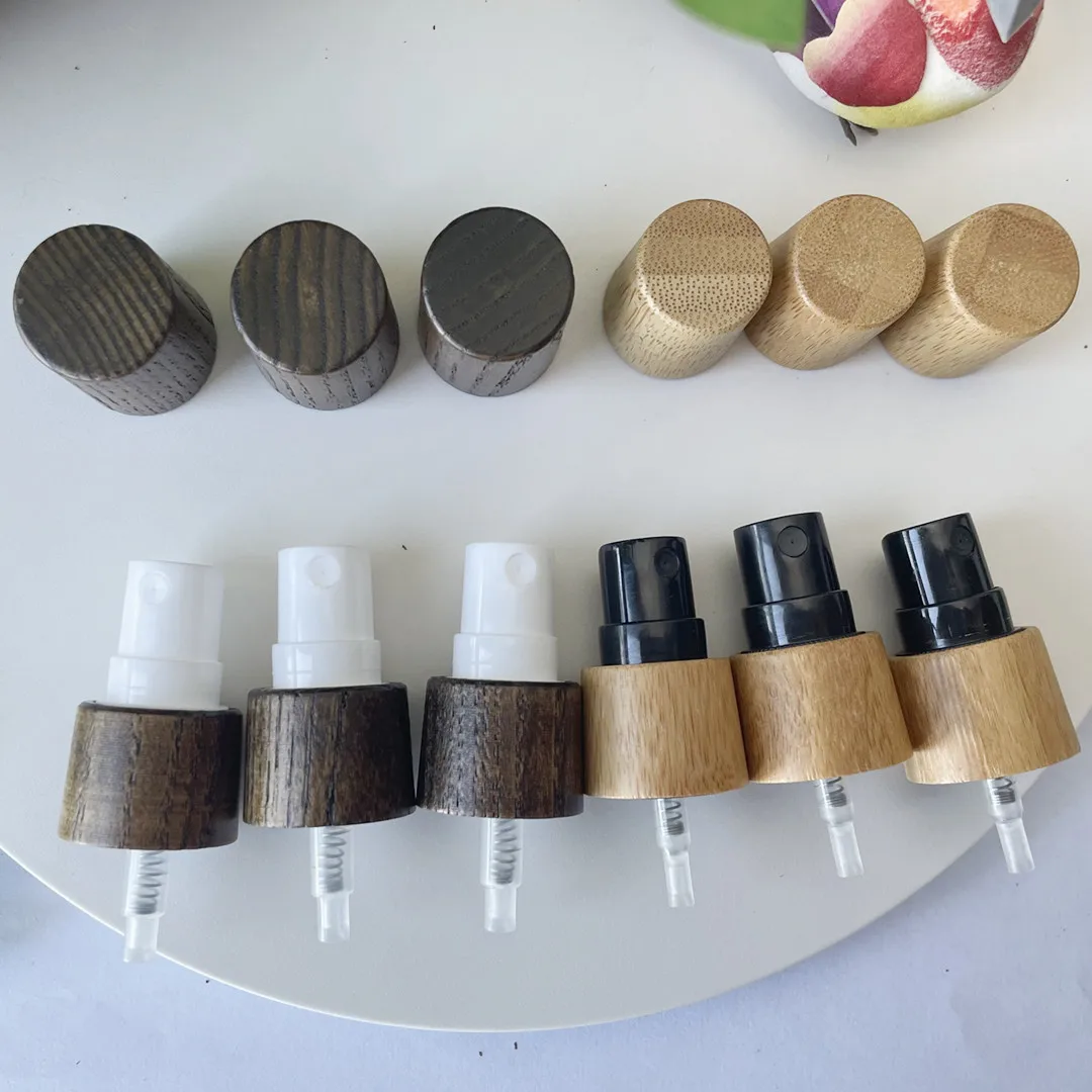 500Pcs 18mm 410 Dark/Light Bamboo Perfume Sprayer Pump Head Refillable Emulsion Cosmetic Beauty Glass Plastic Bottle Accessories