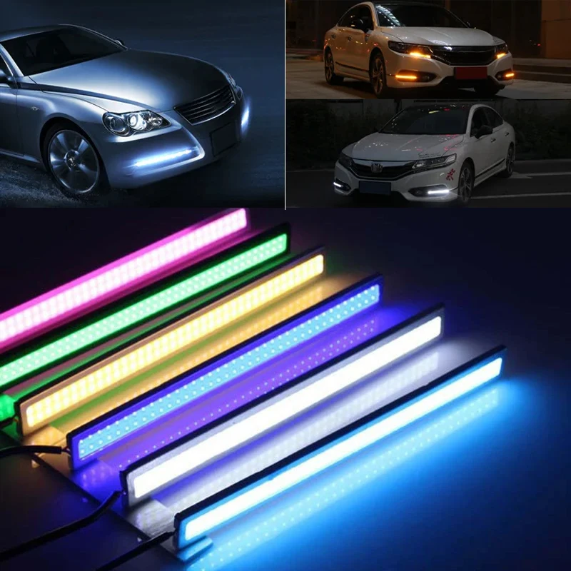 LED Car COB Daytime Running Lights Strip Waterproof SuperBright Low Cosumption 12V Auto DRL Fog Driving Lamp DRL Atmosphere Lamp