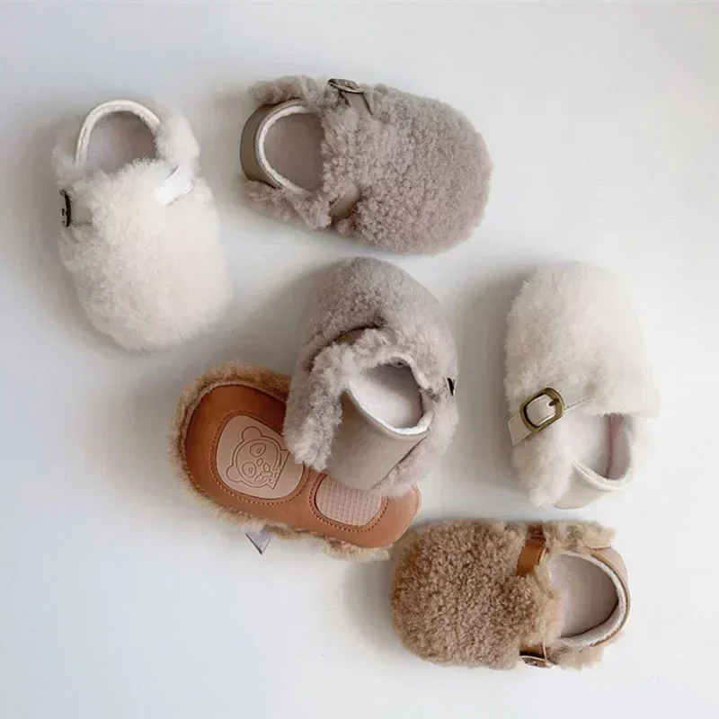 أحذية أطفال موضة القطن القطيفة للأطفال الخطوات الأولى مشوا سميكة الشتاء الخريف الدافئة الصبي أحذية أطفال الأحذية الناعمة 0-2 سنة