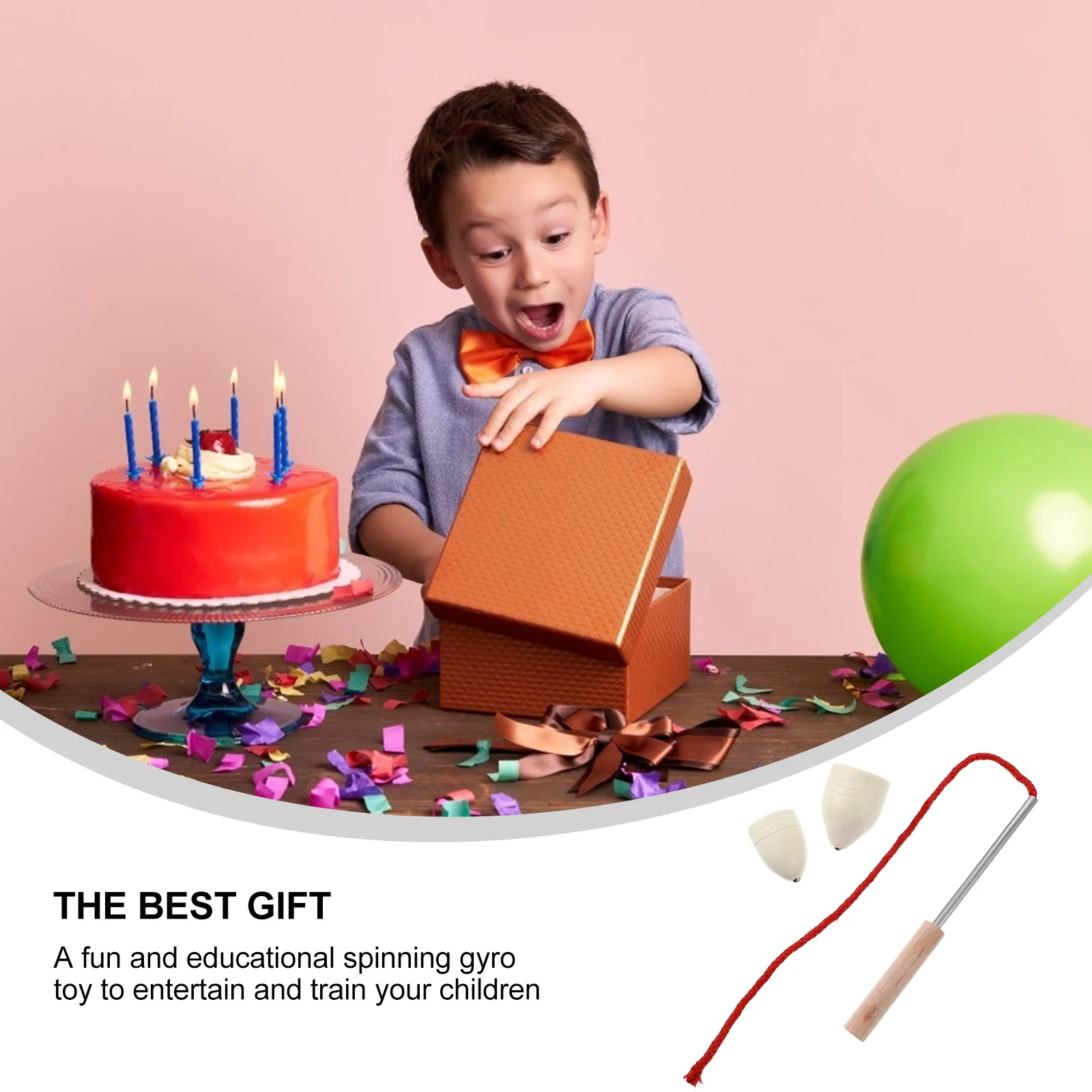 

5 set Wooden Whipping Tops Kids Educational Hand-Eye Coordination Fine Motor Skills Training Outdoor Play Intelligence