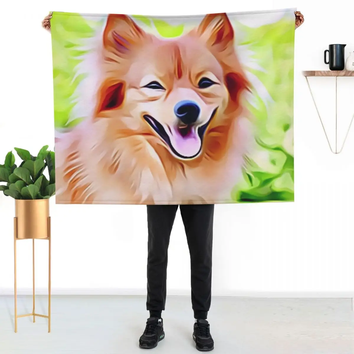 

German Spitz Throw Blanket Warm Plush Fuzzy Blanket for Living Room