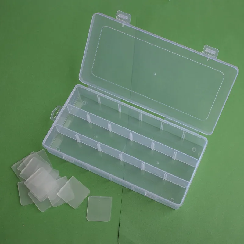 18 Grid Detachable Jewelry Earrings Stationery Storage Desk Dustproof Transparent Plastic Nail Accessory Sorting Storage Boxes