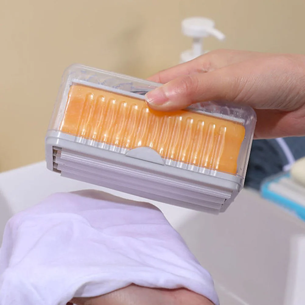 

2pcs Roller Type Soap Box Foaming Holder With Drainage Design Countertop Soap Dish For Bathroom Kitchen Shower Use