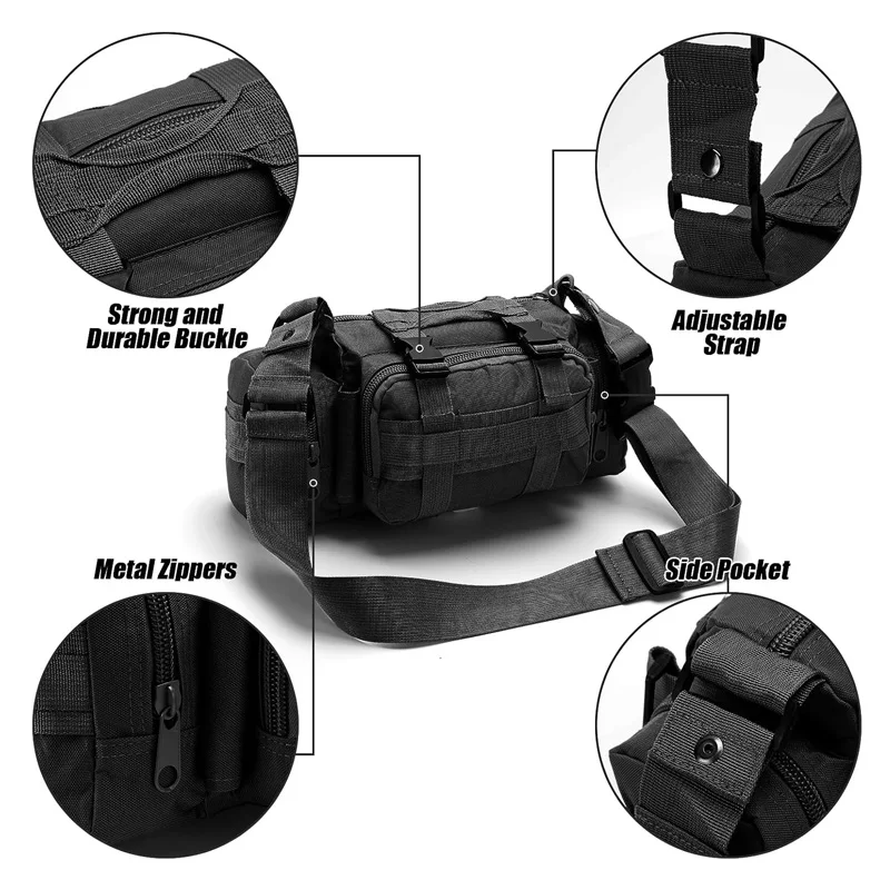 Outdoor fitness bag waist bag handbag fishing tool storage bag magic 3P camera bag multifunctional MOLLE tactical shoulder bag